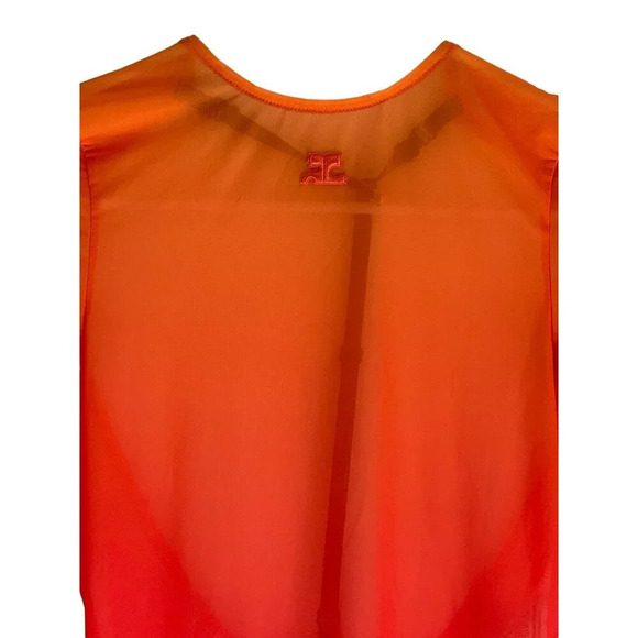 Courreges 2nd Skin Dress In Gradient Sunset in Orange XSmall New Womens Bodycon - Picture 6 of 16